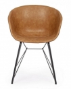  WARHOL BROWN VINTAGE PU CHAIR 