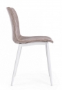  KYRA BEIGE VINTAGE PU WHITE FRAME CHAIR 