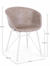  WARHOL BEIGE VINTAGE PU WHITE FRAMECHAIR 