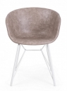  WARHOL BEIGE VINTAGE PU WHITE FRAMECHAIR 