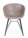  WARHOL BEIGE VINTAGE PU BLACK FRAMECHAIR 