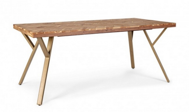  Ξύλινο τραπέζι με μεταλλικά πόδια "Raida" φυσικό 180x90x76εκ από την εταιρία Epilegin. 