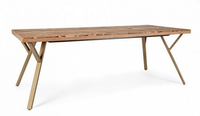  Ξύλινο τραπέζι με μεταλλικά πόδια "Raida" φυσικό 180x100x76εκ από την εταιρία Epilegin. 