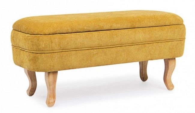  CHENILLE OCHER COL. BENCH W-STORAGE    Epilegin. 