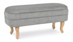  CHENILLE LIGHT GREY BENCH W-STORAGE 