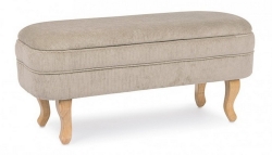  CHENILLE TAUPE BENCH W-STORAGE 