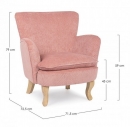  Chenille Pink  Armchair 