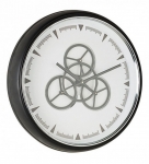  Μεταλλικό επιτοίχιο ρολόι "Engrenage" μαύρο Φ50x8.5εκ 
