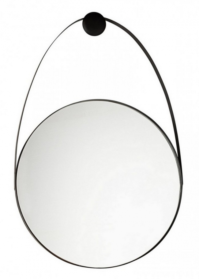 Μεταλλικός κρεμαστός καθρέφτης "Kieran" μαύρο Φ46x2.5x68εκ από την εταιρία Epilegin. 