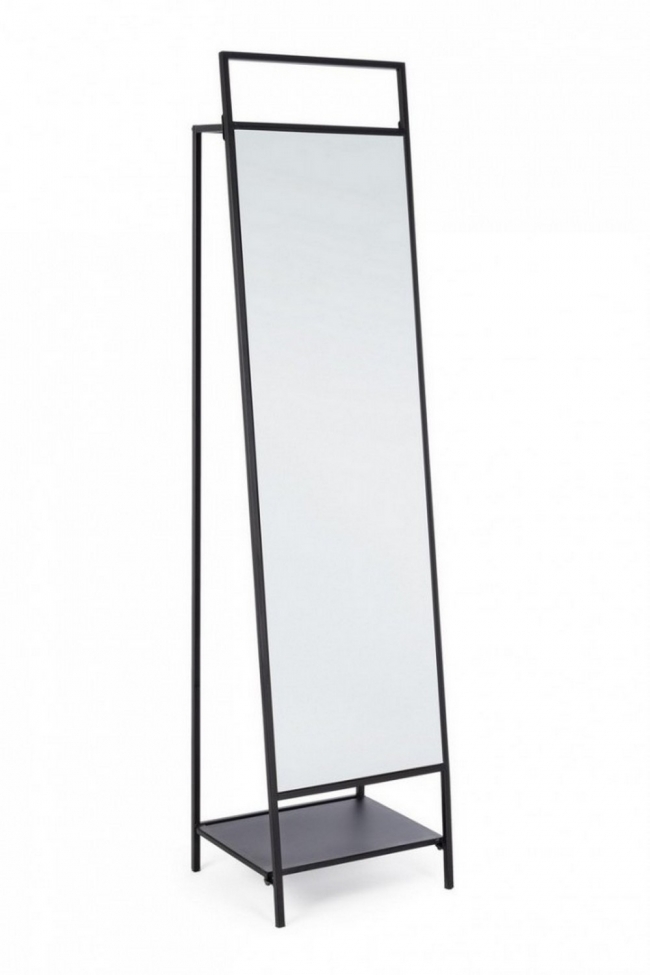  EKBAL BLACK STAND MIRROR W-CLOTHES RACK    Epilegin. 