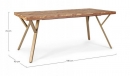  Ξύλινο τραπέζι με μεταλλικά πόδια "Raida" φυσικό 180x90x76εκ 