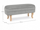  CHENILLE LIGHT GREY BENCH W-STORAGE 