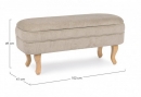  CHENILLE TAUPE BENCH W-STORAGE 