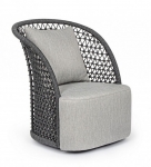   LoungeCuyen Charcoal Swivel Armchair 77Ax81x93cm 