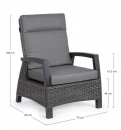   Rattan Lounge Britton Charcoal 73x83x103cm 