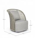   Lounge Cuyen Sand Swivel Armchair 77Ax81x93cm 