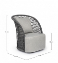   LoungeCuyen Charcoal Swivel Armchair 77Ax81x93cm 