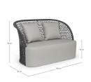   LoungeCuyen Charcoal Sofa 2Seats 150X81x93cm 