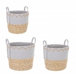  Set3 Celestial Shaped Basket 2Handles 