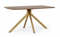  Τραπέζι από μασίφ ξύλο ορείχαλκος "Sherman" 150x90x76εκ 