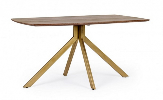  Τραπέζι από μασίφ ξύλο ορείχαλκος "Sherman" 150x90x76εκ από την εταιρία Epilegin. 