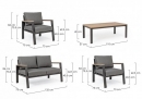    Set 4pcs Bemar Charcoal - Natural 