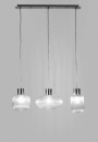  SHOWY TRANS-SILV RECT CHANDELIER 3LIGHTS 