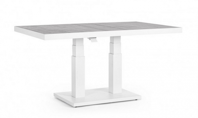  Τραπέζι Αλουμινίου Truman White με ρύθμιση υψους 140X85X49/72cm από την εταιρία Epilegin. 