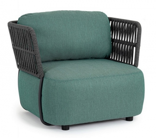  Πολυθρόνα Textil Palmer Charcoal-Jade 92x86x79cm από την εταιρία Epilegin. 