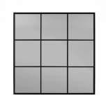  Μεταλλικός επιτοίχιος καθρέφτης "Window" μαύρο 90x3x90εκ 