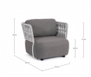  Πολυθρόνα Textil Palmer White-Grey 92x86x79cm 