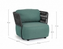  Πολυθρόνα Textil Palmer Charcoal-Jade 92x86x79cm 