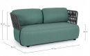  Καναπές Textil Palmer Charcoal-Jade 2 Seats 167x86x79cm 