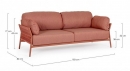  Καναπές Rope Pardis 2 seats Terra-Pink 183x80X77cm 