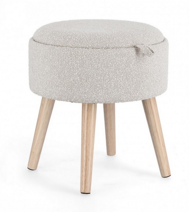  Zoya Light Grey Storage Stool W-Tray    Epilegin. 