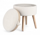  Zoya White Storage Stool W-Tray 