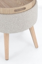  Zoya Light Grey Storage Stool W-Tray 