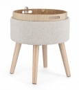  Zoya Light Grey Storage Stool W-Tray 