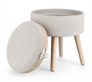  Zoya Light Grey Storage Stool W-Tray 