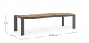  Τραπέζi Αλουμινίου-Teak επεκ/μενο Cameron Charcoal 228/294X100X75cm 