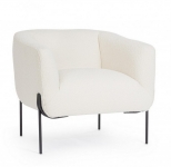  Claudine White Boucle` Armchair 