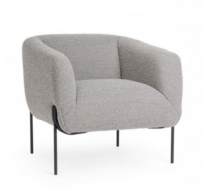  Claudine Grey Boucle` Armchair    Epilegin. 