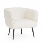  Avril White Boucle` Armchair 
