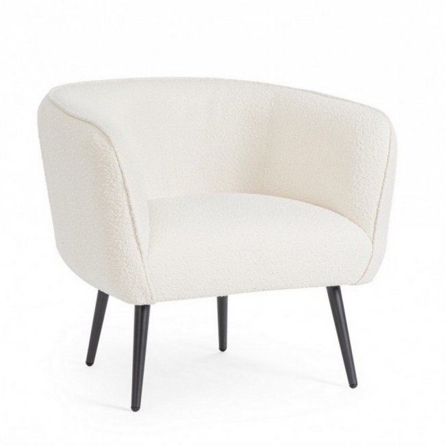  Avril White Boucle` Armchair    Epilegin. 