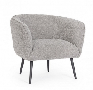 Avril Grey Boucle` Armchair
