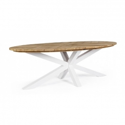 Τραπέζι αλουμίνιο & Teak Oval Palmdale White 240X110Χ77cm από την εταιρία Epilegin. Τραπέζι αλουμίνιο & Teak Oval Palmdale White 240X110Χ77cm από την εταιρία Epilegin.