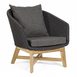 Πολυθρόνα Teak & Rope Coachella Charcoal από την εταιρία Epilegin. Πολυθρόνα Teak & Rope Coachella Charcoal από την εταιρία Epilegin.