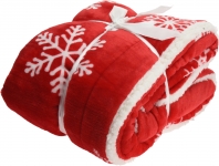  Χριστουγεννιάτικο ριχτάρι fleeze με χιονονιφάδα κόκκινο-λευκό 150Χ130εκ. 
