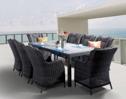 Τραπεζαρία Wicker 9τμχ Baroque Black Plus από την εταιρία Epilegin. Τραπεζαρία Wicker 9τμχ Baroque Black Plus από την εταιρία Epilegin.
