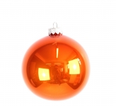  Γυάλινη χριστουγεννιάτικη μπάλα Pearl Amber Copper 8cm 